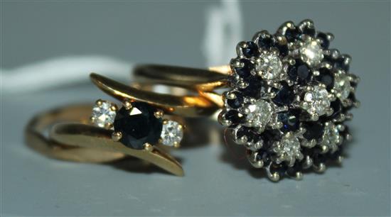 3 x assorted gold rings